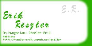 erik reszler business card